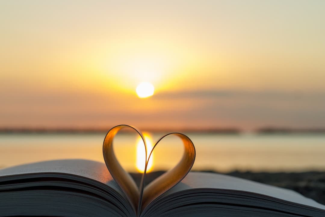 book pages folded into shape of a heart