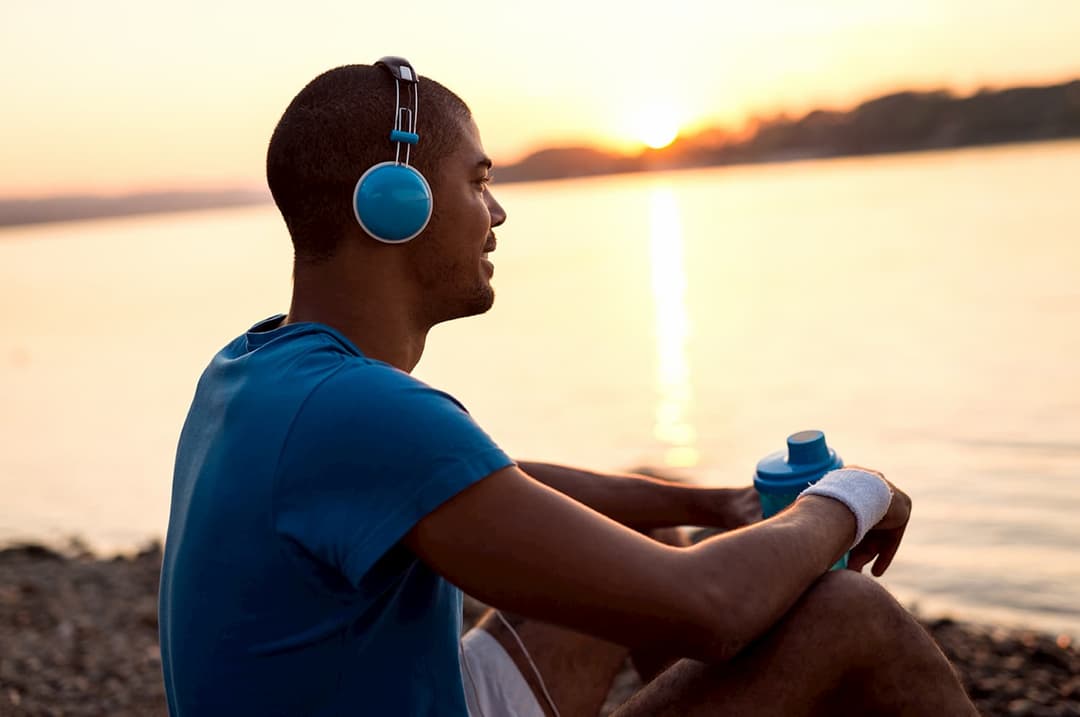 Man contemplating outdoors